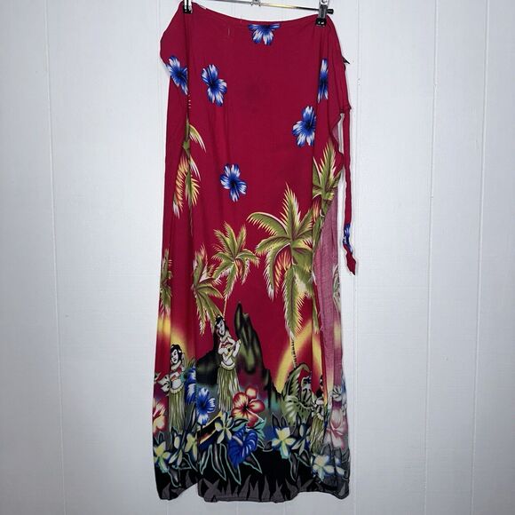 Hibiscus Collection Hawaii Women’s Tropical Floral Wrap Skirt Pink Size Small - Picture 1 of 4